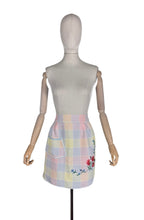 Load image into Gallery viewer, Original 1940's 1950's Check Apron in Pastel Shades - Embroidered and with Ric-rac Trim