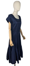 Load image into Gallery viewer, Original 1950's Midnight Blue Taffeta Seamed Cocktail Dress - Bust 36 37 *