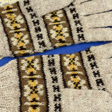 Load image into Gallery viewer, Vintage Pure Wool Fair Isle Gloves in Brown, Cream and Orange *