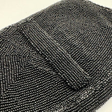 Load image into Gallery viewer, Original 1930's 1940's French Black Heavily Beaded Evening Purse - Sweet Little Bag *