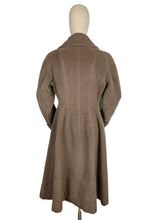 Load image into Gallery viewer, Original 1950's Fit and Flair Double Breasted Princess Coat in Light Brown Wool - Bust 36 38 *