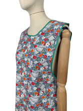 Load image into Gallery viewer, Deadstock Original 1940's CC41 Brightly Patterned Cotton Apron in Blue, Red, Orange, Green and White - Bust 34 36 *