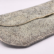 Load image into Gallery viewer, Original 1950's Evening Clutch Bag and Coin Purse Featuring Seed Beads in Shades of Silver *