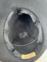 Load image into Gallery viewer, Original Late 1930's or Early 1940's Black Felt Fedora Hat by Jacoll