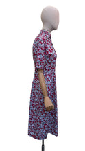 Load image into Gallery viewer, Original 1940's Novelty Print Day Dress with Bow Print in Red, Black and Grey - Bust 34