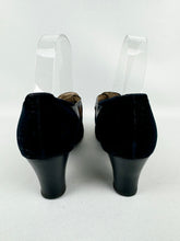 Load image into Gallery viewer, Wounded But Wearable Original 1940's Blue Suede and Leather Shoes by SOROSIS - UK Size 3.5 4