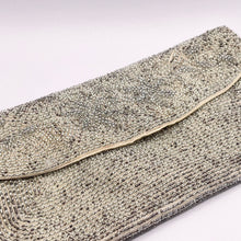 Load image into Gallery viewer, Original 1950's Evening Clutch Bag and Coin Purse Featuring Seed Beads in Shades of Silver *