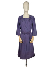 Load image into Gallery viewer, Original Volup 1950's Lavender Blue Beaded Wool Dress with Bow Belt - Bust 40 42 *
