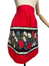 Load image into Gallery viewer, Wonderfully Vibrant St Michael Cotton Apron - Red with Bold Poppy, Daisy and Cornflower Print