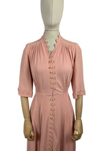 Load image into Gallery viewer, Original 1930’s Pale Pink Crepe Day Dress with Scallop Detailing - Bust 36 38