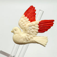 Load image into Gallery viewer, Original 1940's 1950's Cream and Red Plastic Dove Brooch