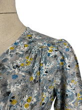 Load image into Gallery viewer, Original Late 1940's Early 1950's Grey, Blue, Mustard and White Cotton Day Dress - Bust 38 *