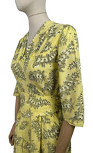 Load image into Gallery viewer, Original 1940's Yellow, Black and White Floppy Cotton Summer Dress with Original Belt - Bust 34 *