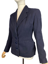 Load image into Gallery viewer, Original 1930's Dark Blue Single Breasted Wool Sports Jacket by Matita - Bust 36 *