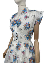 Load image into Gallery viewer, Original 1950's Sheer Nylon Sleeveless Day Dress in White, Pink, Blue, Brown and Black - Bust 36