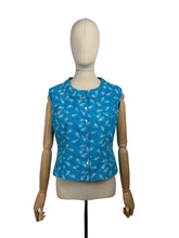 Load image into Gallery viewer, Original 1950's Blue and White Cotton Novelty Print Blouse with Paddle Steamer Boats - Bust 34 36 *