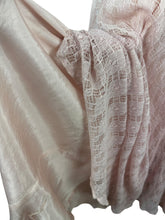 Load image into Gallery viewer, Original 1930's Pretty Pink and Blue Lace Full Length Belted Evening Dress - Bust 30 32