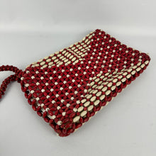 Load image into Gallery viewer, Original 1930's Red and White Wooden Beaded Czechoslovakian Bag