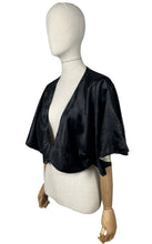 Load image into Gallery viewer, Original 1930's Inky Black Cotton Velvet Bolero with Huge Sleeves - Bust 34 36 38 *