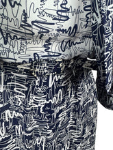 Load image into Gallery viewer, Original 1940's Volup Dress and Jacket Set in White and Navy Blue with Original Belt - Bust 44 46