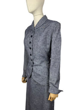 Load image into Gallery viewer, Original Late 1940's Wiley's of Kansas Textured Slate Grey Blue Cotton Suit - Bust 40