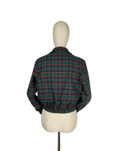 Load image into Gallery viewer, Original 1950's Bobbie Brooks Green, Red, Blue and Black Plaid Cropped Jacket with Pockets - Bust 36 38