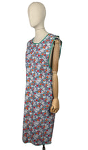 Load image into Gallery viewer, Deadstock Original 1940's CC41 Brightly Patterned Cotton Apron in Blue, Red, Orange, Green and White - Bust 34 36 *