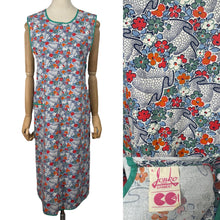 Load image into Gallery viewer, Deadstock Original 1940's CC41 Brightly Patterned Cotton Apron in Blue, Red, Orange, Green and White - Bust 34 36 *