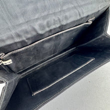 Load image into Gallery viewer, Original 1940's 1950's Black Fabric Covered Clutch Bag with Diamond Trio Paste Trim