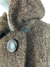 Load image into Gallery viewer, Original 1930's Dark Brown LISPAK British Alpaca Wool Coat with Huge Buttons by Barnett-Hutton - Bust 38 40