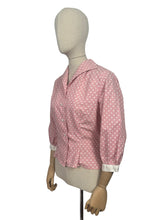 Load image into Gallery viewer, Original 1950’s Pink and White Polka Dot Lightweight Cotton Summer Jacket or Blouse - Bust 38 *