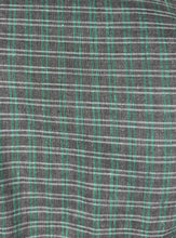 Load image into Gallery viewer, Original 1940’s Green and Grey Plaid Cotton Long Sleeved Belted Chore Dress with Pockets - Bust 38