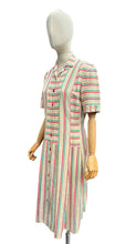 Load image into Gallery viewer, Original 1940’s CC41 Laeta Ramage Moygashel Stripe Day Dress - Bust 36