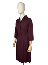 Load image into Gallery viewer, Original 1950's 1960's Petite Length Burgundy and Black Lightweight Wool Fine Check Dress - Bust 38