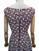 Load image into Gallery viewer, Original 1950's White and Brown Novelty Print Pine Cone Dress and Jacket Set - Bust 34