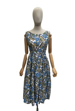 Load image into Gallery viewer, Original 1940's Sleeveless Cotton Sundress with Flower Pots and Flowers Print - bust 34 35