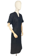 Load image into Gallery viewer, Original 1950's Marldena Model Little Black Lace Cocktail Dress with Beading - Bust 40 42 *