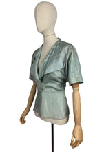 Load image into Gallery viewer, Original 1930's Pale Resida Green Evening Jacket with Gold Sequin Bow Trim - Bust 38 *