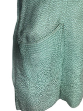 Load image into Gallery viewer, Original 1930's Wounded But Wearable Pale Green Bed Jacket with Pink Glass Buttons - Bust 32