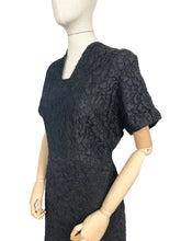 Load image into Gallery viewer, Original 1950's Marldena Model Little Black Lace Cocktail Dress with Beading - Bust 40 42 *