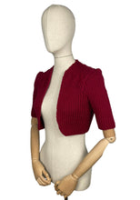 Load image into Gallery viewer, 1940's Reproduction Hand Knitted Bolero in Burgundy - B34 36 38 40 42