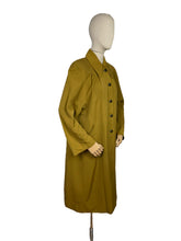 Load image into Gallery viewer, Original 1950's All Wool Gaberdine Dark Chartreuse Coat by Alligator - Bust 38