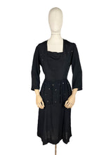 Load image into Gallery viewer, Original 1940's Dress with Peplum Front and Sequin Decoration - Bust 38 *