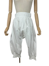 Load image into Gallery viewer, Antique Victorian Open Crotch Bloomers with Button Fastening - Waist 27 **