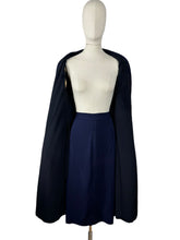 Load image into Gallery viewer, Original 1940's Navy Blue Medium Weight Wool Coat with Soutache Detail - Bust 38 40