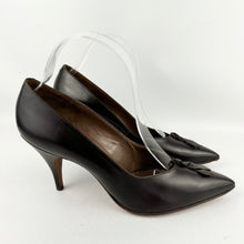 Load image into Gallery viewer, Original 1950's Bally of Switzerland Dark Brown Leather Stiletto Heels - UK 5 5.5