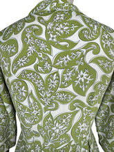 Load image into Gallery viewer, Original 1940’s Green and White Crepe Day Dress with Leaf Print - Bust 34 35