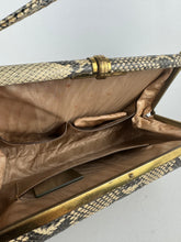 Load image into Gallery viewer, Original 1940’s 1950’s Large Sized Faux Snakeskin Handbag with Matching Purse