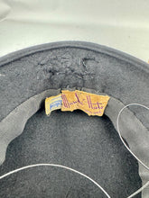 Load image into Gallery viewer, Original 1940's Inky Black Felt New York Creations Hat with Metal Trim and Bow Detail