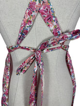 Load image into Gallery viewer, Vintage Liberty Tana Lawn Cotton Apron with Roses Print in Pink, Apricot and Blue